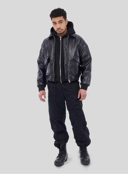 Бомбер ZNY C'EST CHIC ZNY, цвет: Черный, BJ-LEATHERBOMBERSS25-BLK купить онлайн