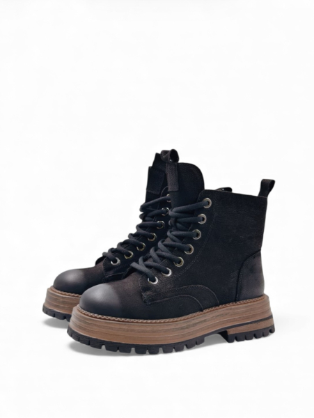 Ботинки зимние из натуральной кожи GRANDERA, цвет: Черный  купить онлайн