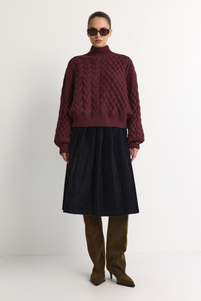 Свитер из смесового хлопка TOPTOP, цвет: Бордовый, TT.050.18252.330 купить онлайн