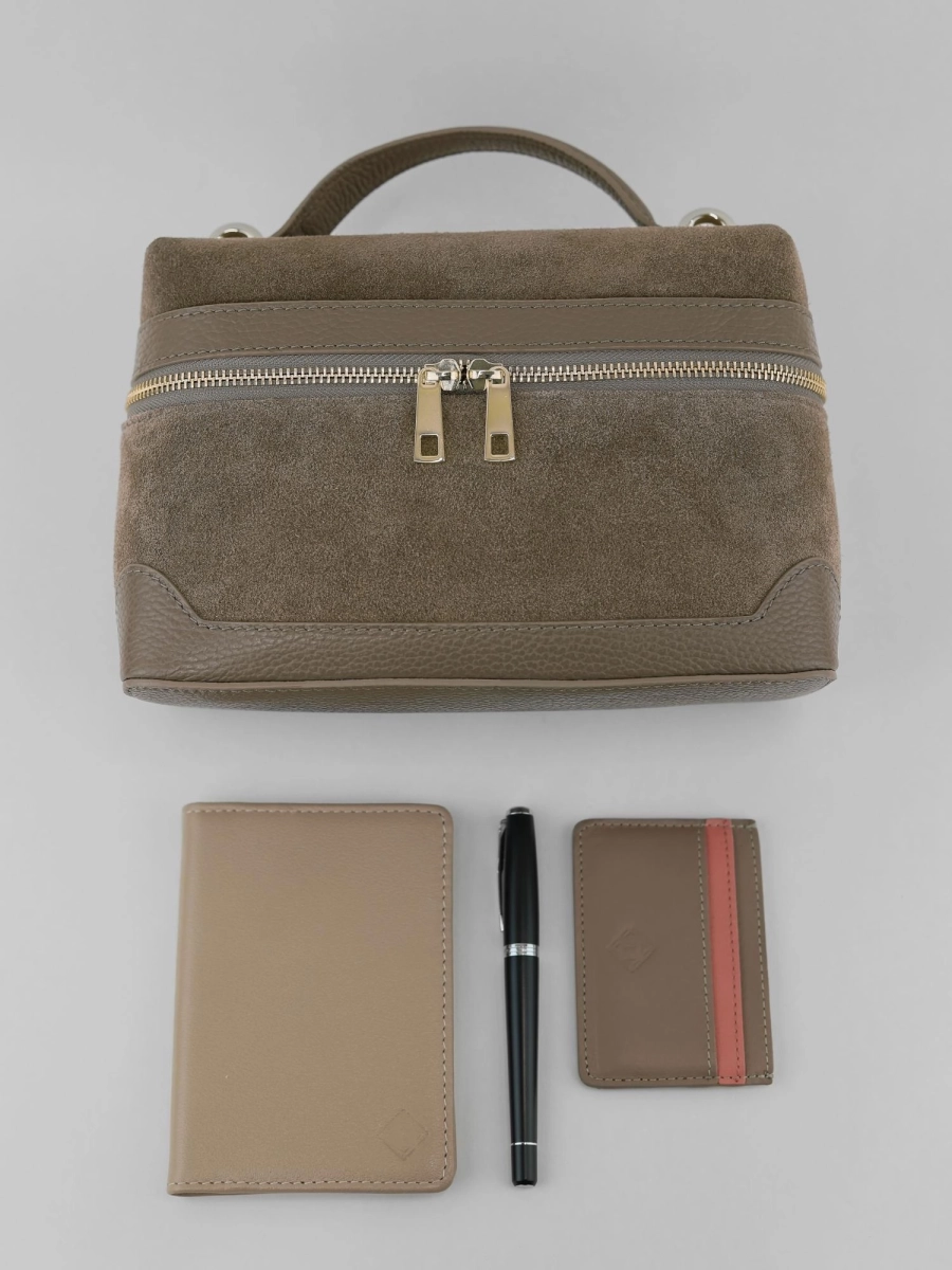 Сумка JENNA MEDIUM brand salad, цвет: stacey suede cappuccino J-704-PHR 7881 купить онлайн