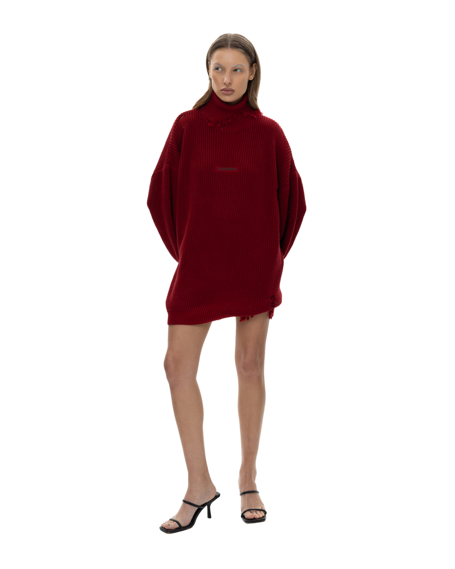 Свитер KNITTED с высоким воротом Suborbia, цвет: burgundy, 04289 купить онлайн