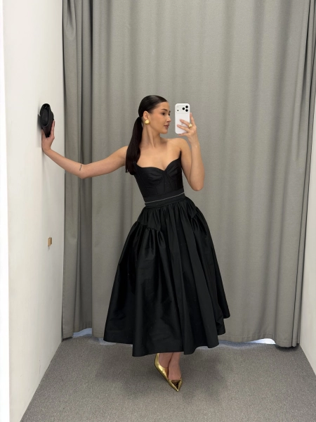 Корсетное платье миди с ремешком MUSE ME, цвет: Черный, D057 купить онлайн