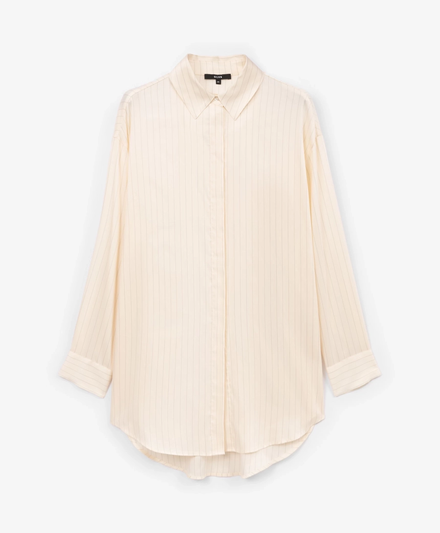 Блузка с матовым блеском в полоску GLVR, цвет: бежевый, 225G33GAC2204 купить онлайн
