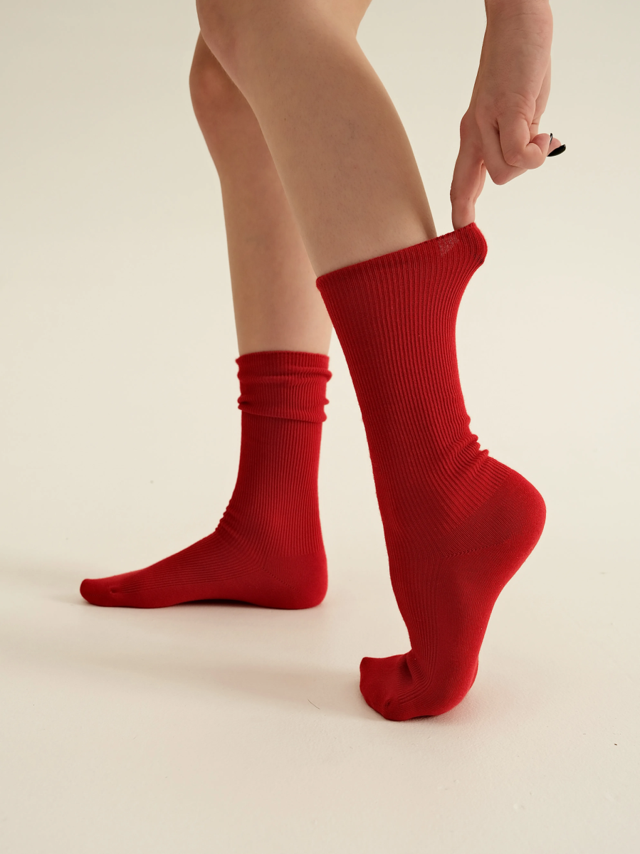 Женские носки в рубчик