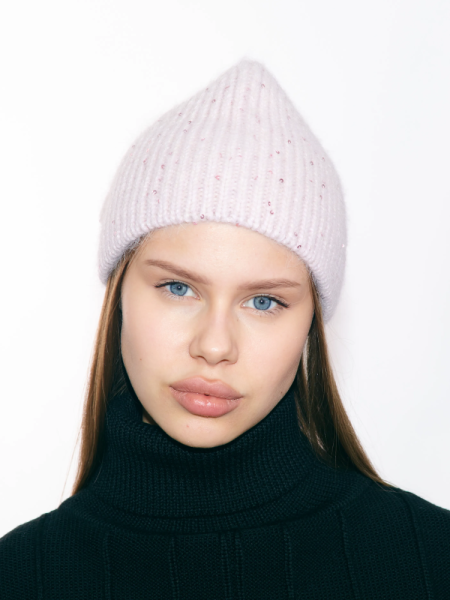 Косынка ангора с пайеткой на кнопке