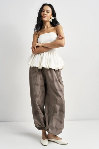 Брюки-алладины в полоску в цвете Капучино Erist store, цвет: капучино, НФ-00003517 купить онлайн