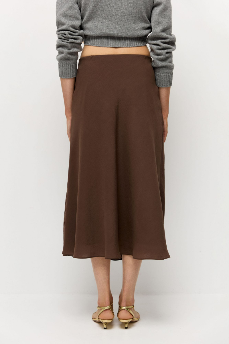 Юбка летящая из купры AROUND, цвет: коричневый, 2725_17MPT02 купить онлайн