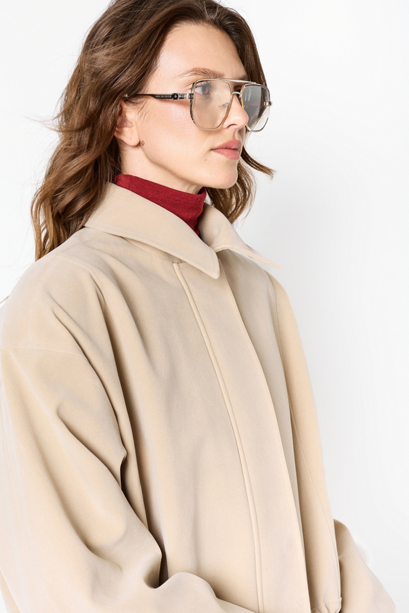 Парка из экозамши на молнии Ricoco, цвет: слоновая кость, 7060/2 купить онлайн