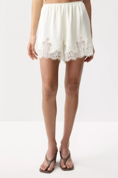 Шорты из сатина с кружевом