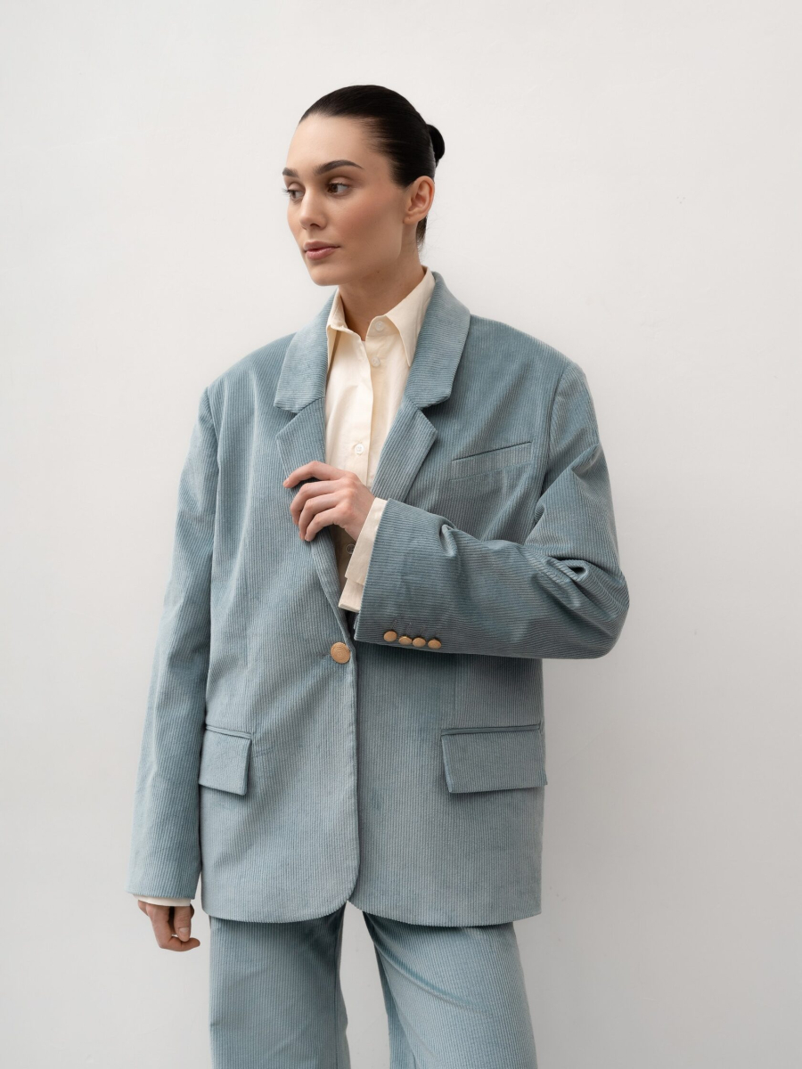 Пиджак вельветовый TRES, цвет: голубой, НФ-00002711 купить онлайн