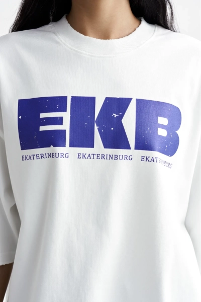 Футболка из плотного хлопка EКБ Erist store, цвет: молочный, НФ-00004077 купить онлайн