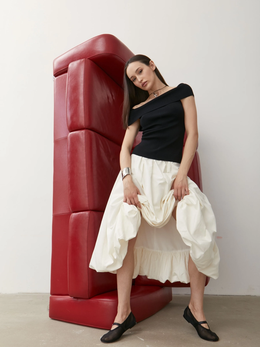 Юбка-баллон макси Marou, цвет: белый, Mar1_0524_10 купить онлайн