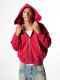 Худи Vintage waves zip hoodie U NAIPACHE, цвет: красный,  купить онлайн