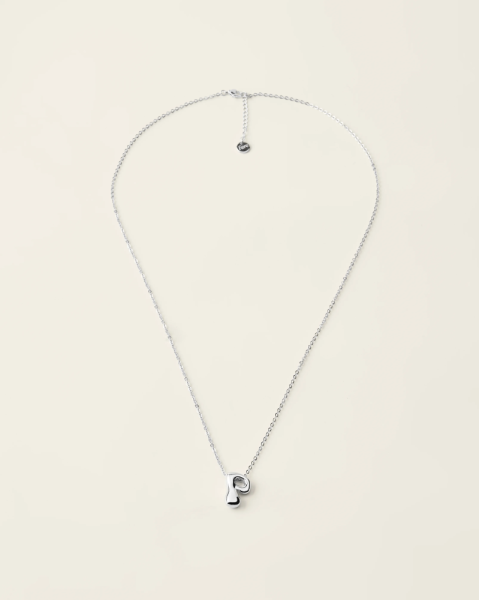 Цепочка с буквой Bubble big silver P