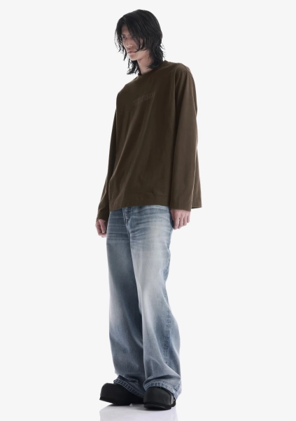 Лонгслив с тональным логотипом KRAKATAU, цвет: коричневый, Tu125-7 купить онлайн