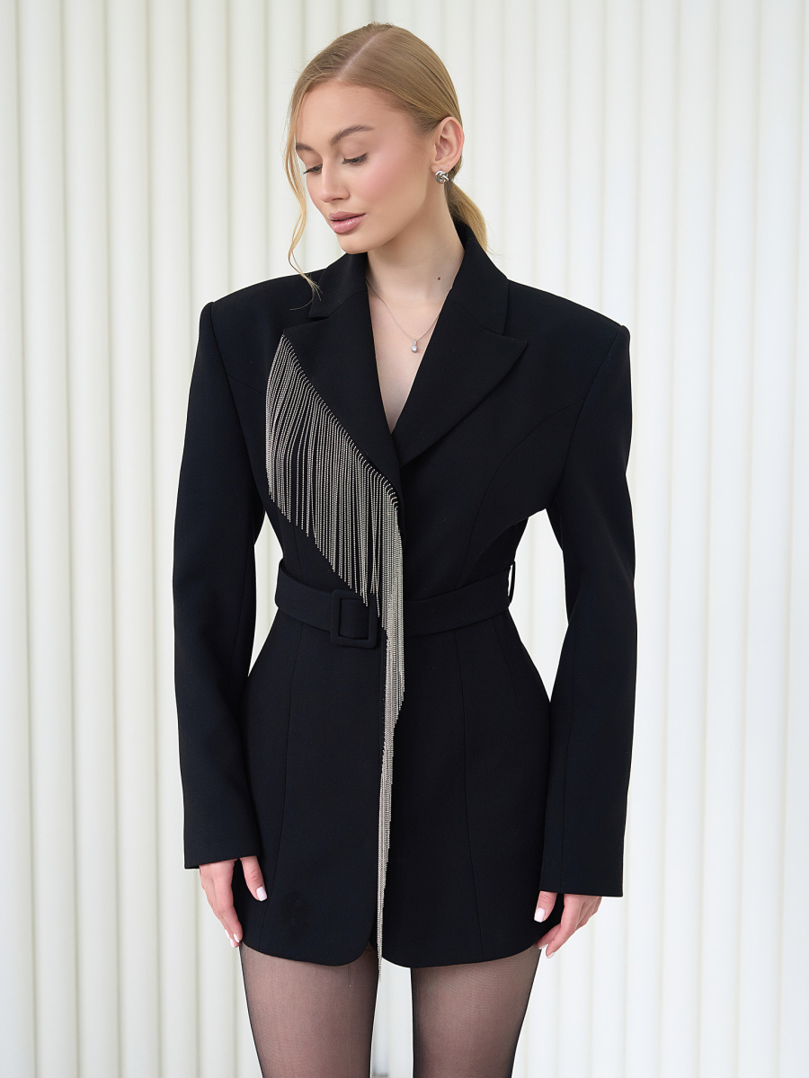 Жакет-платье с бахромой I.B.W., цвет: Черный, EJ011 купить онлайн