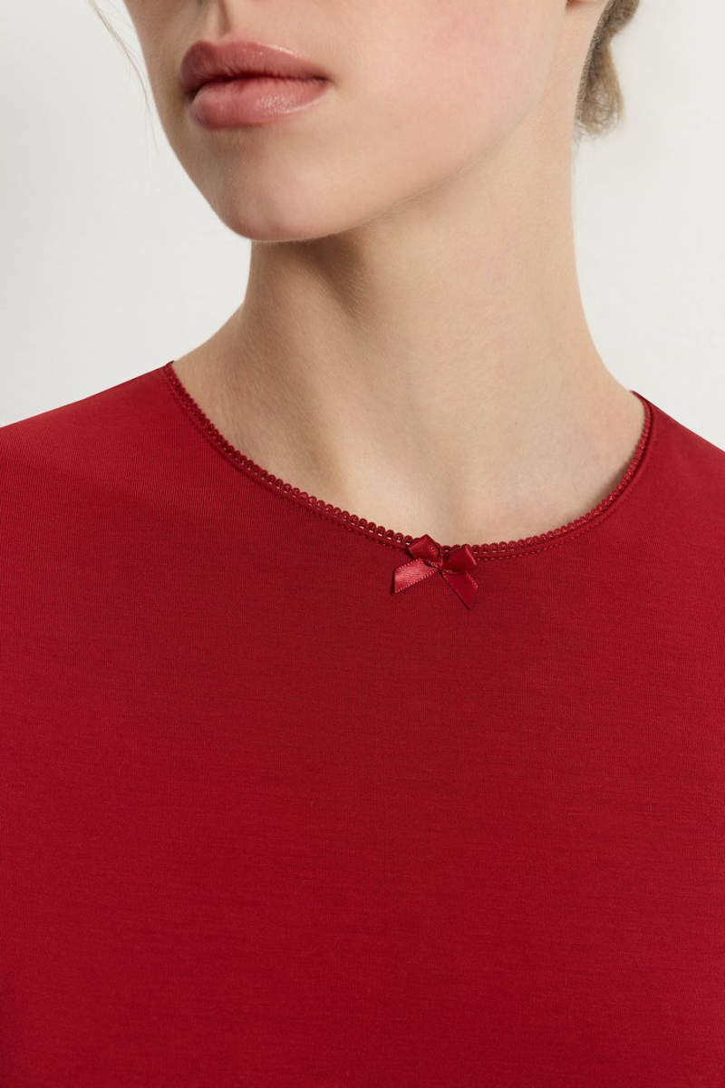 Платье-боди из смесовой вискозы TOPTOP, цвет: Бордовый TT.062.17449.330 |новая коллекция купить онлайн