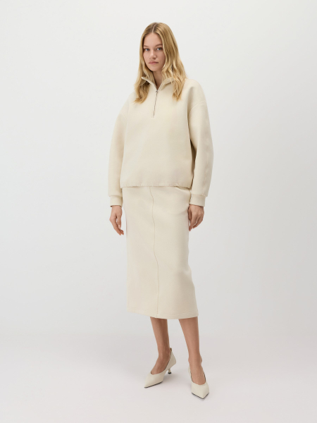 Свитшот с воротником-стойкой Conso, цвет: молочный,  купить онлайн