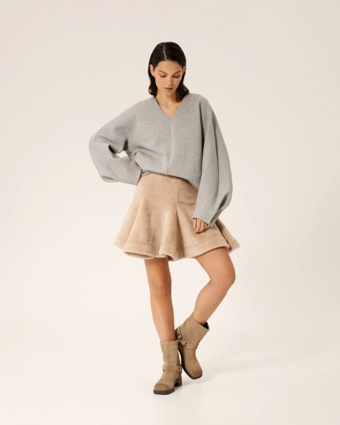 Юбка трикотажная DESSERT Anmuse, цвет: бежевый, SKT24119-D-1 купить онлайн