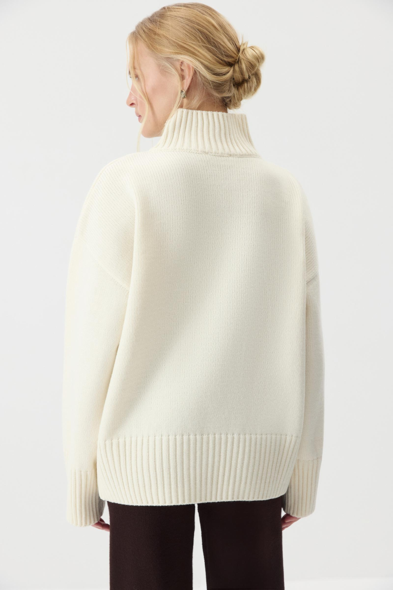 Свитер со стойкой из шерсти мериноса Charmstore, цвет: ванильный, 314-44898-113 купить онлайн