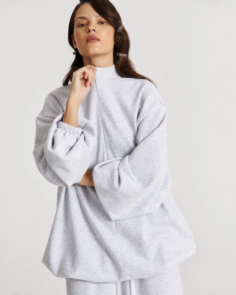 Свитшот баллон на кулиске LIGHT/GRAY Anmuse, цвет: Светло-серый,  купить онлайн