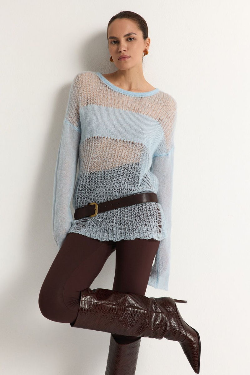Джемпер с добавлением шерсти и мохера TOPTOP, цвет: голубой, TTS.050.15137.600 купить онлайн