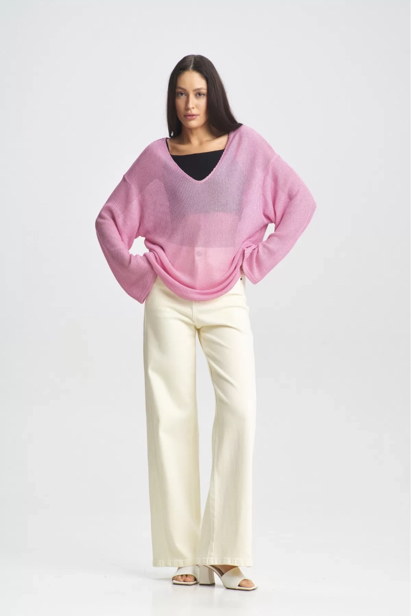 Лонгслив вязаный Pink Erist store, цвет: розовый, НФ-00002364 купить онлайн