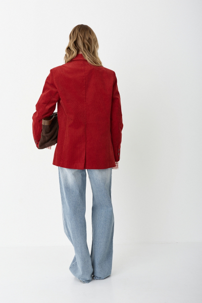 Жакет из вельвета однобортный Ricoco, цвет: красный, 4069/3 купить онлайн