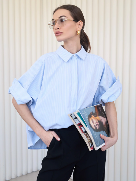 Рубашка оверсайз с коротким рукавом