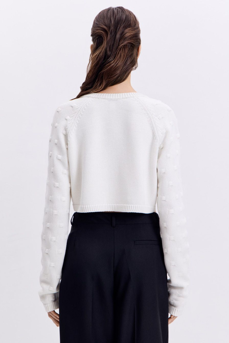Кардиган из смесового хлопка TOPTOP, цвет: молочный TT.051.18156.120 |новая коллекция купить онлайн