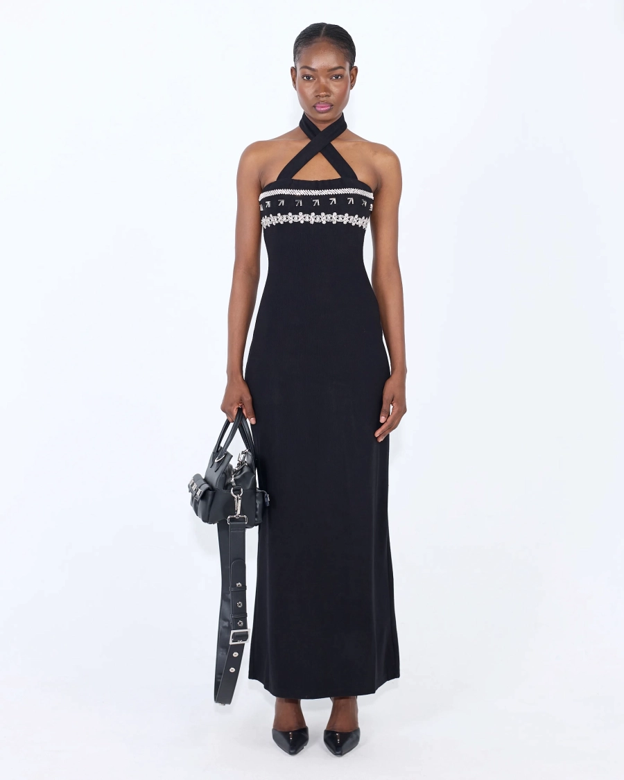 Платье-холтер миди BLACK
