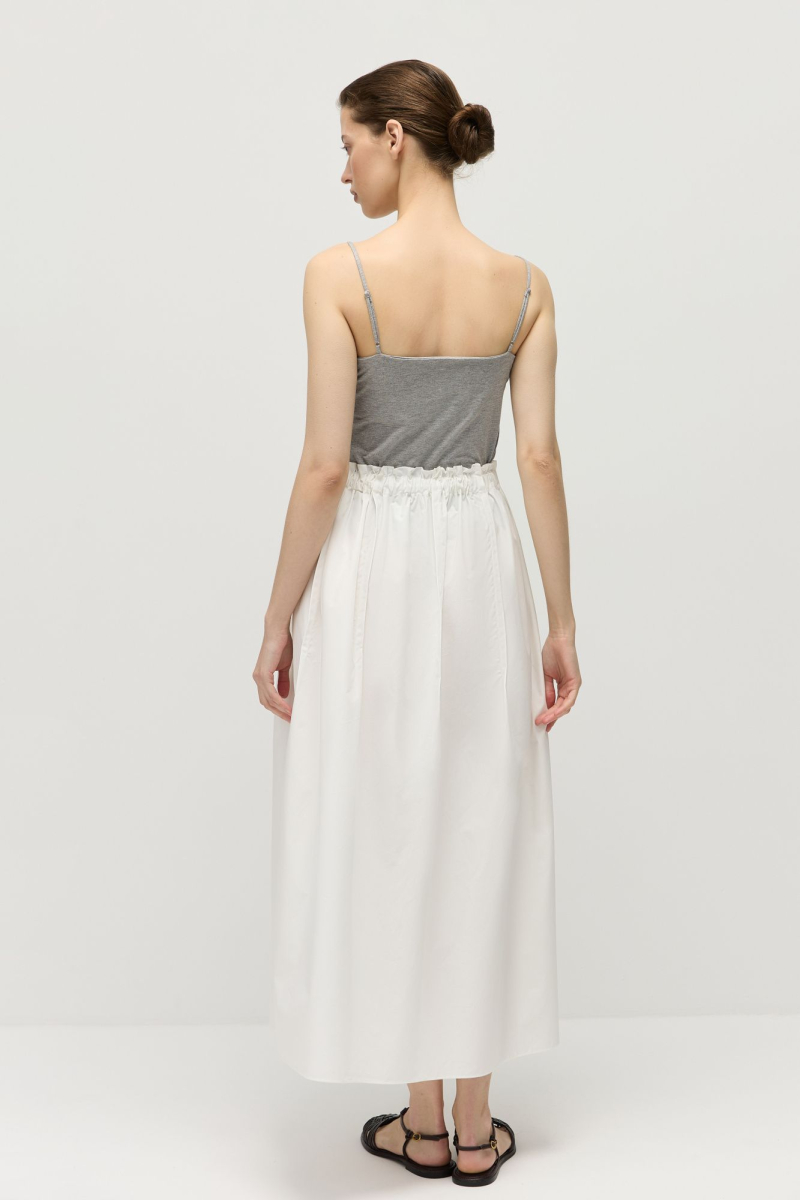 Юбка из хлопка AROUND, цвет: молочный,  купить онлайн