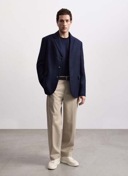 Пиджак из фактурной ткани ALL WE NEED, цвет: темно-синий, 2602M12138-10 купить онлайн