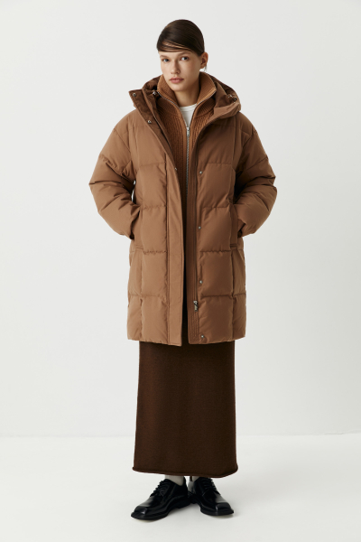 Полупальто утепленное Charmstore, цвет: коричневый, 506-16990-550 купить онлайн