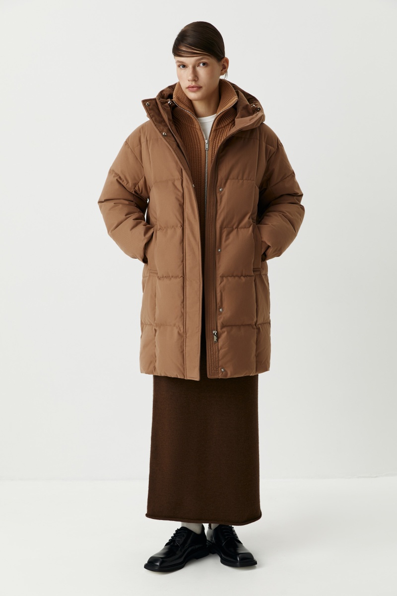 Полупальто утепленное Charmstore, цвет: коричневый, 506-16990-550 купить онлайн