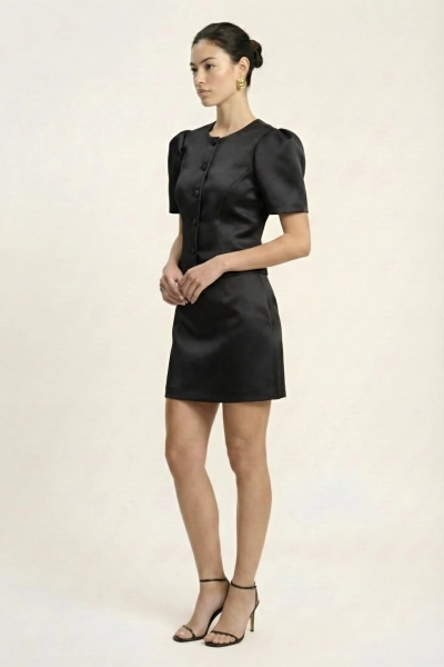 Жакет с объемными рукавами из сатина REFERT, цвет: Черный, 04-3860/2-2511 купить онлайн