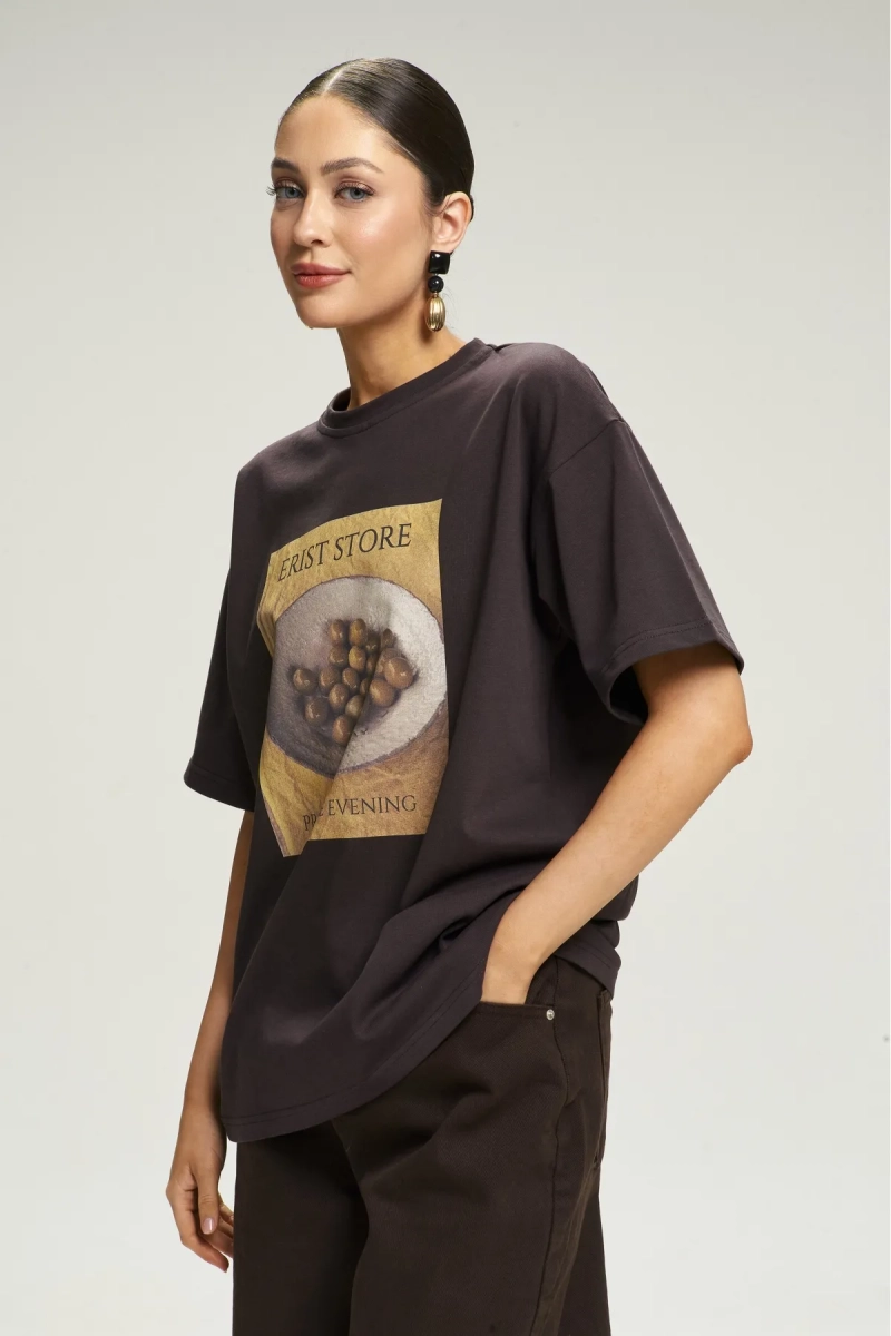 Футболка Olive Brown Erist store, цвет: коричневый, НФ-00002913 купить онлайн