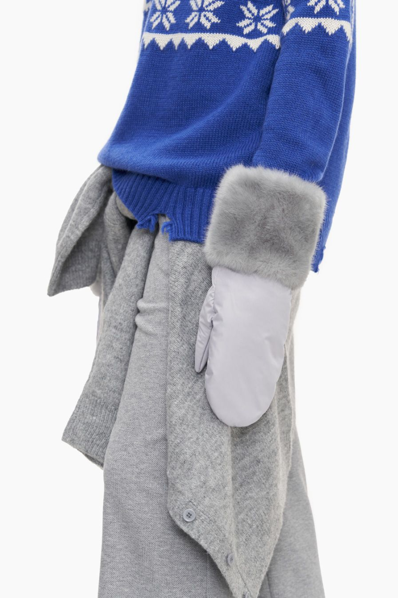 Варежки с меховыми манжетами