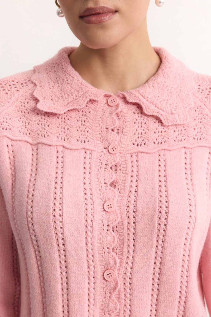 Кардиган с отложным воротником TOPTOP, цвет: розовый, TT.051.18934.300 купить онлайн