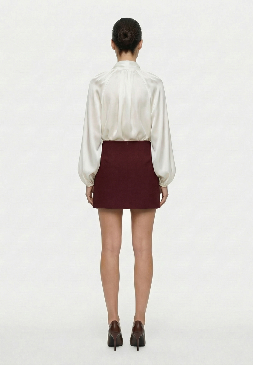 Юбка мини из костюмной ткани REFERT, цвет: винный, 07-2889/4-2511 купить онлайн