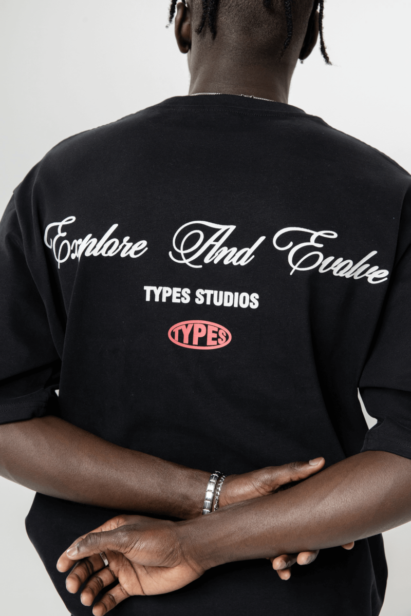 Футболка Black "Explore T-Shirt" types, цвет: Черный,  купить онлайн