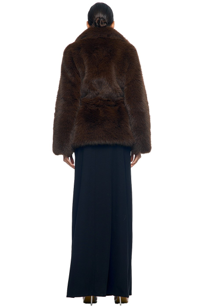 Шуба удлинённая с поясом SODAMODA, цвет: коричневый, 15913 купить онлайн