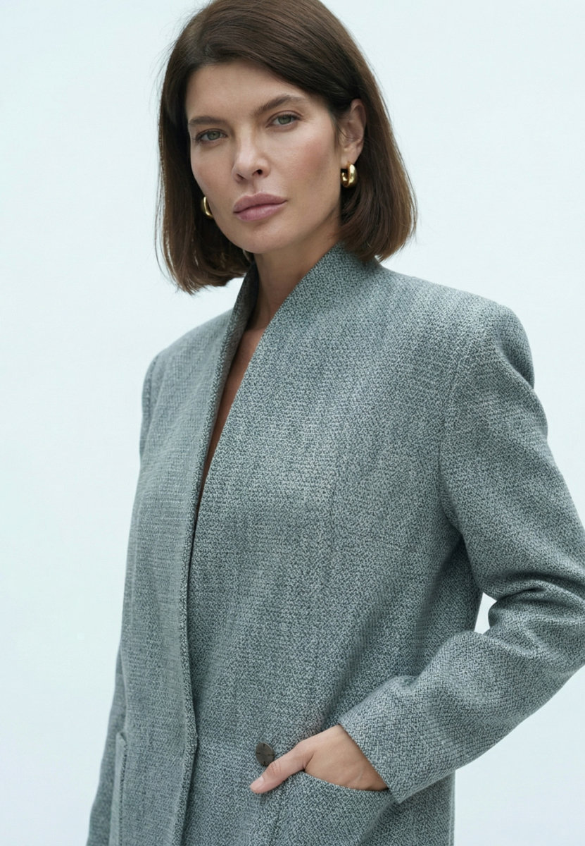 Жакет прямой без лацканов SAGAS, цвет: синий, 3100404 купить онлайн