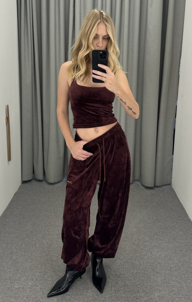 Майка из велюра BURGUNDY Label .B, цвет: burgundy, Tp.07.2.70BRD купить онлайн