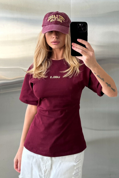 Футболка приталенная (бордовая) Label .B, цвет: мультиколор,  купить онлайн