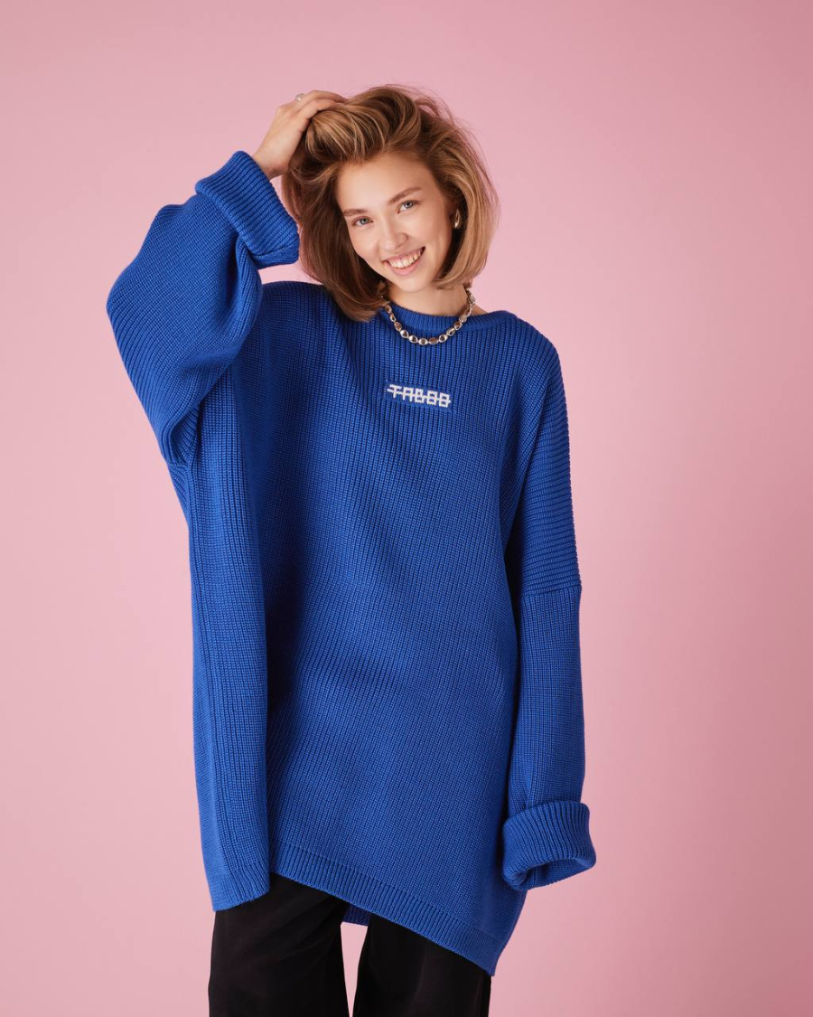 Свитер over TABOO, цвет: синий, svblueover купить онлайн