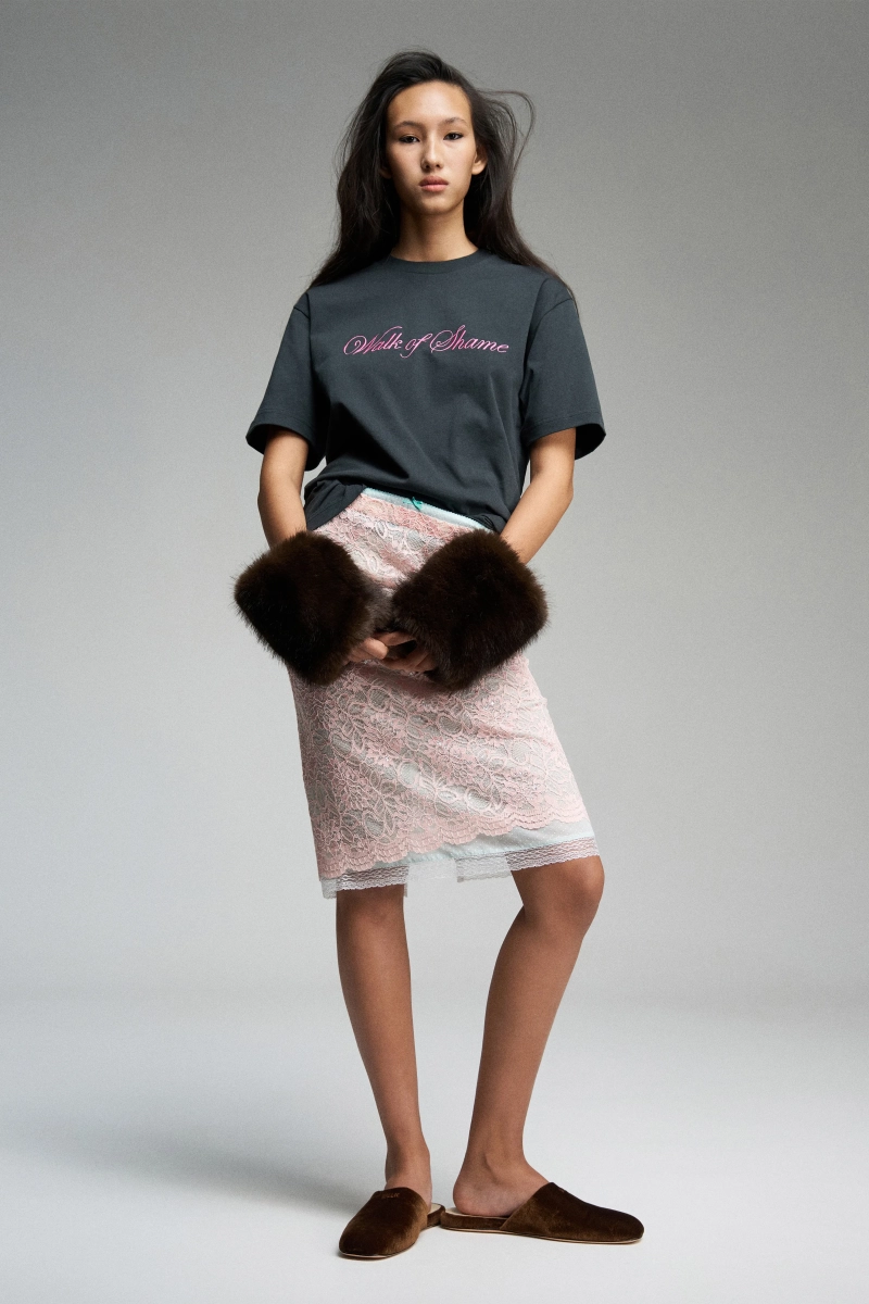 Плотная футболка с вышивкой WALK OF SHAME, цвет: Черный, TSH021 купить онлайн