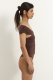 Боди с открытыми плечами TOPTOP, цвет: коричневый, TTS.023.17608.700.05436 купить онлайн