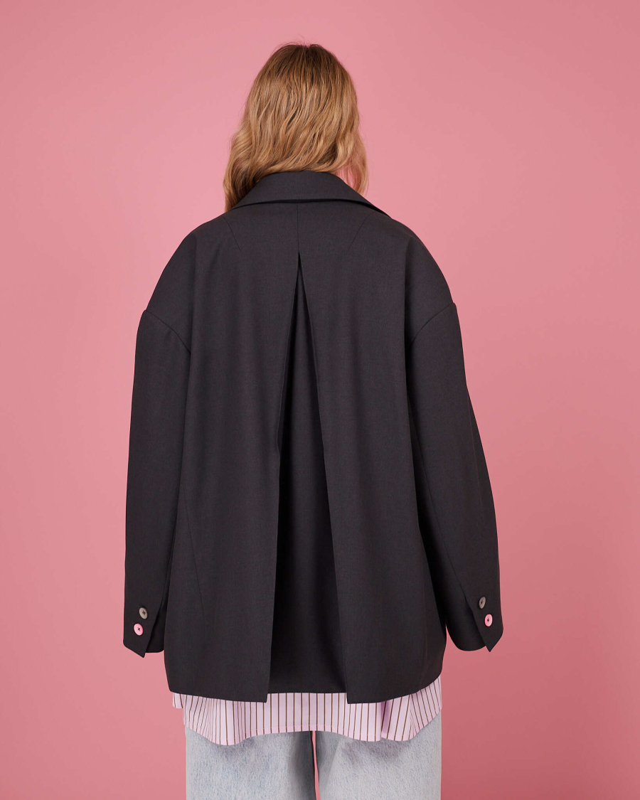 Пиджак макси TABOO, цвет: серый, Blzr03 купить онлайн