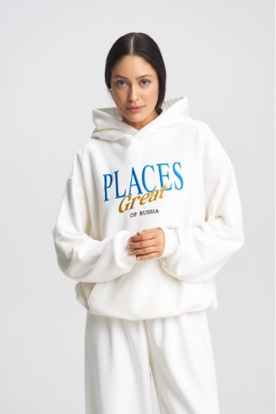 Худи GREAT PLACES Erist store, цвет: молочный, НФ-00001840 купить онлайн